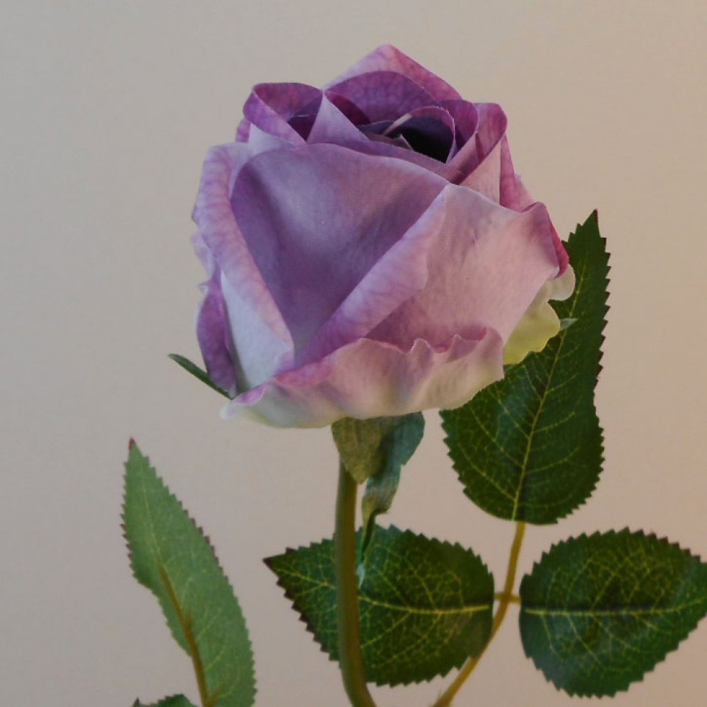 Real Touch Rose Bud Purple 55cm Artificial Flowers